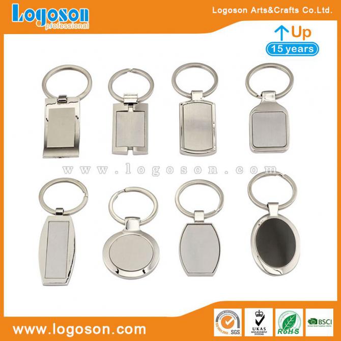 Blank Wood Keychain Silver Metal Keychain Multiple Shaples