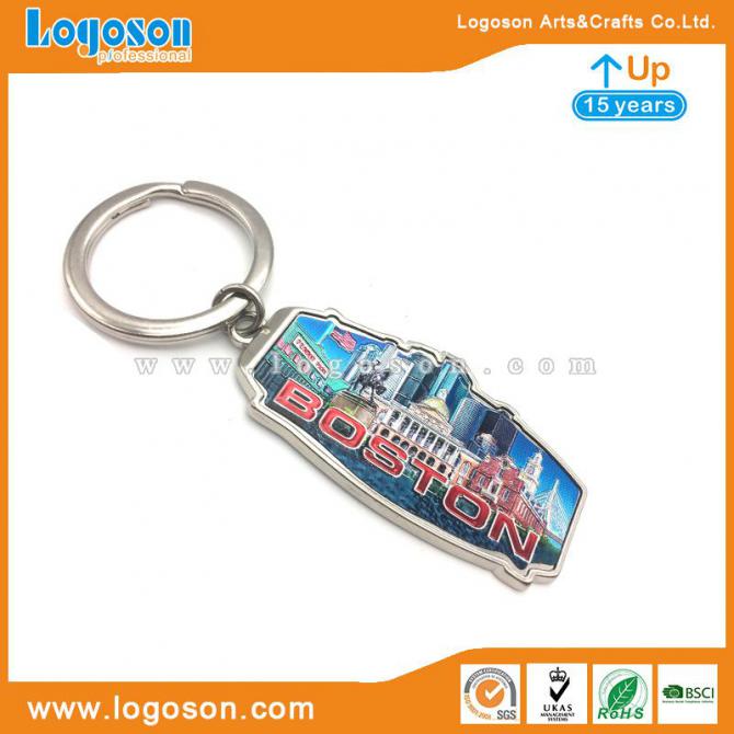 Made in Boston Massachusetts USA Flag Keychain